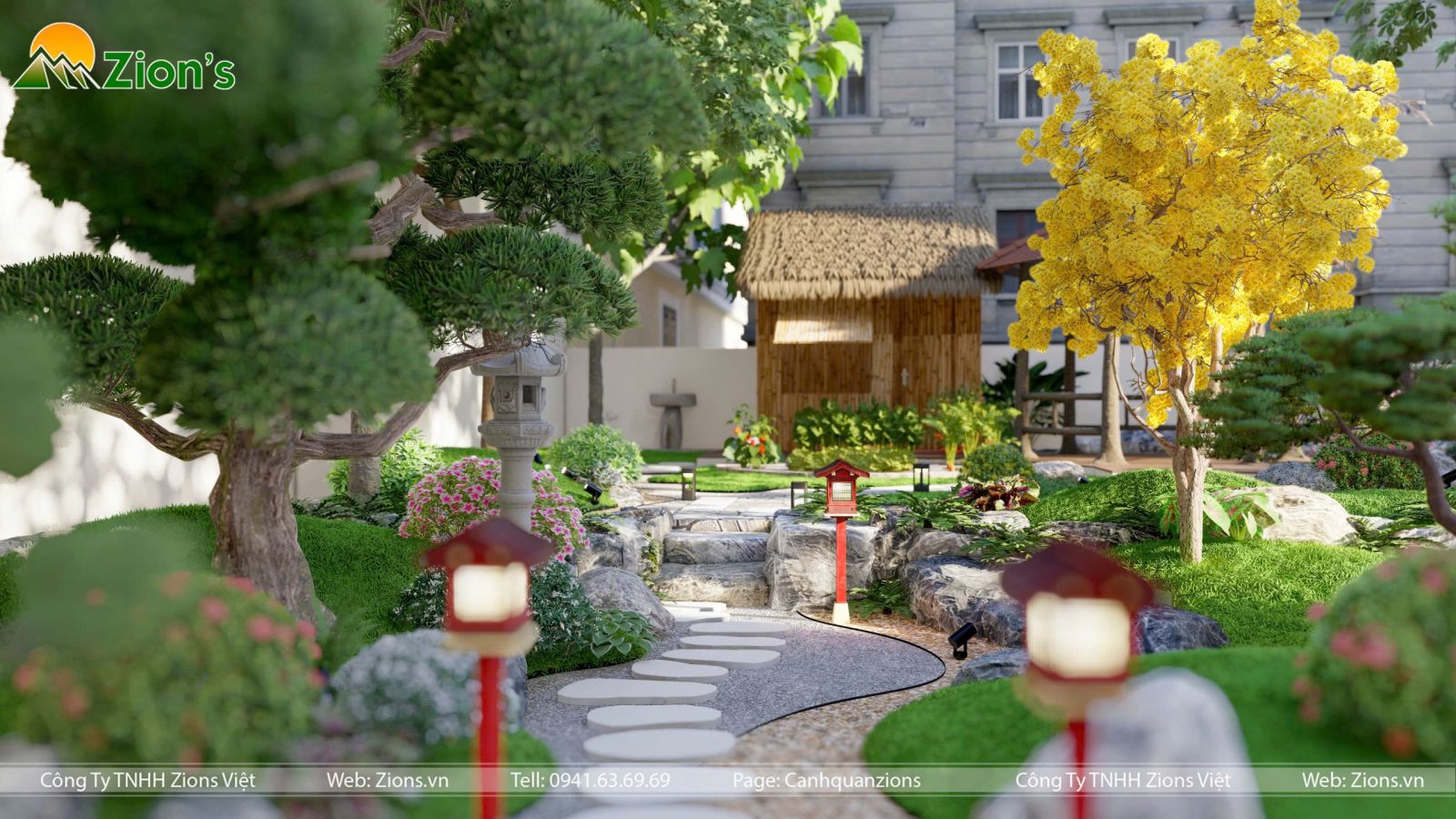 Thiết kế sân vườn Nhật Bản tại Bình Tân | Design by Zions